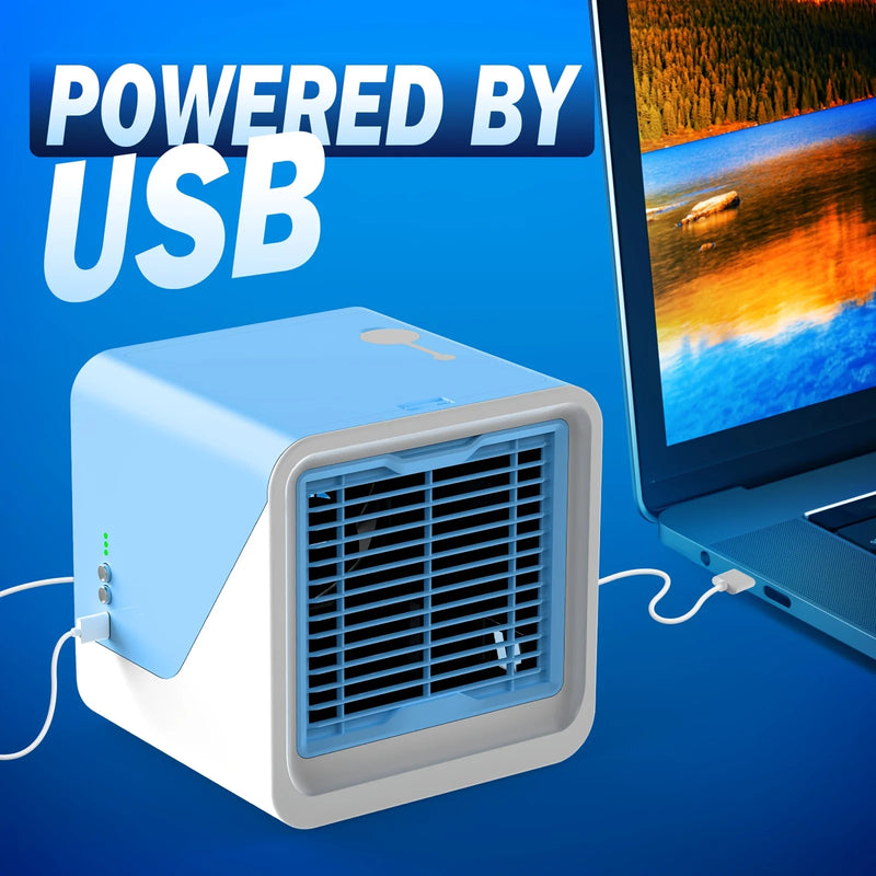 Portable Air Conditioners, USB Personal Mini Air Conditioner with 3-Speed, Evaporative Air Cooler with Touch Screen, Portable Ac Unit Fan for Room, Tent, Bedroom, Car, RV, And Camping