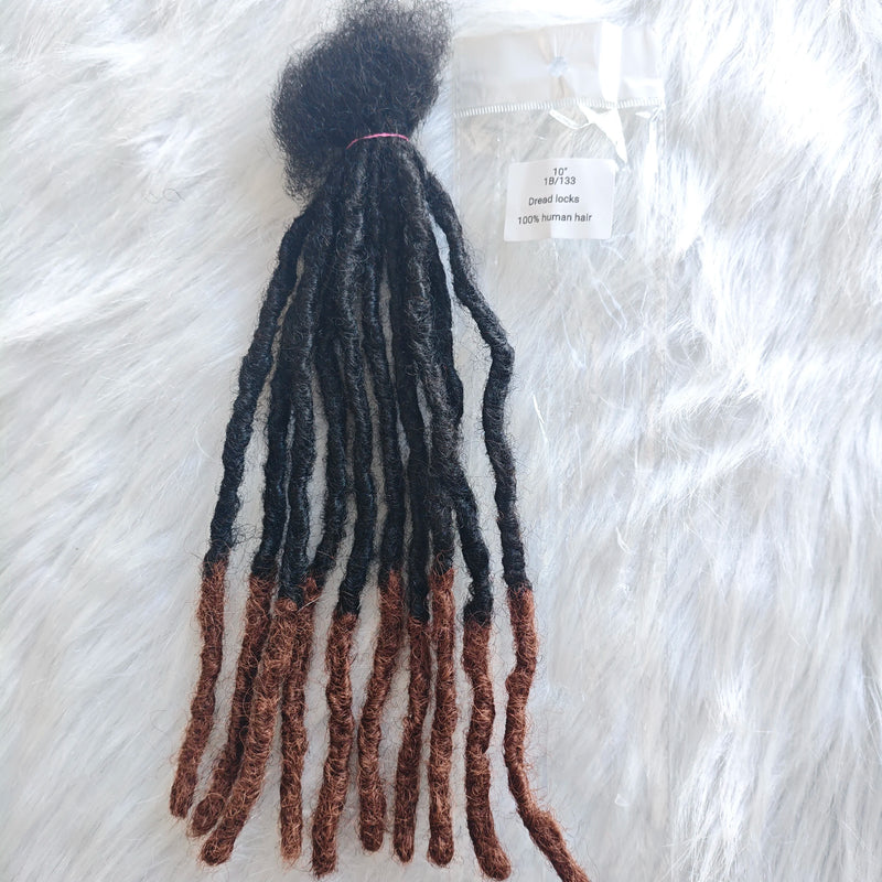 Dreadlocks Sister Locs Extensions Handmade Soft Crochet Brazilian Human Hair Braiding 10in Ombre Short Hair 10Strands/lot
