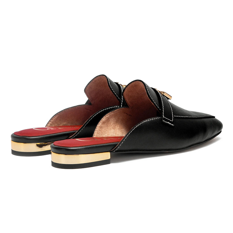 CHCH Women's Muller Shoes 2026 New High Quality Cow Leather Women's Flat Shoes Round Head