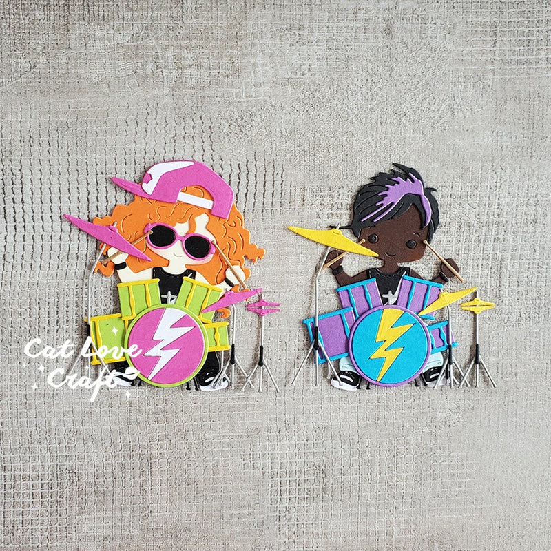 Catlove Rock Drum kit Metal Cutting Dies Scrapbooking Mold Stencil Die Cuts Card Making DIY Craft Embossing New Dies For 2022