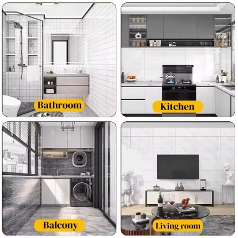 40cm Marble Thick Foam Bedroom Wallpaper Imitation Ceramic Tile Self-Adhesive Wallpaper Bathroom Waterproof Wall Sticker