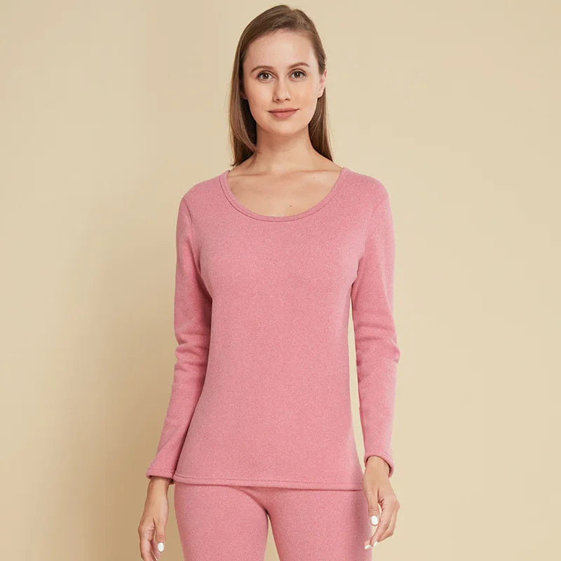 New Style Thermal Underwear Fleece-lined Long Johns Extra Thick Warm with High Neck Suitable for Both Men and Women Couple Set