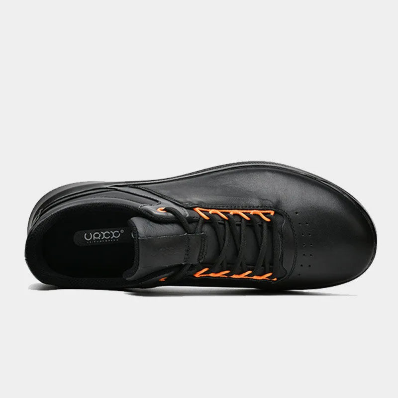 Genuine Leather Men Skateboarding Shoes Flat Black Casual Shoes Lightweight Sneakers Breathable Sports Shoes Zapatillas Hombre