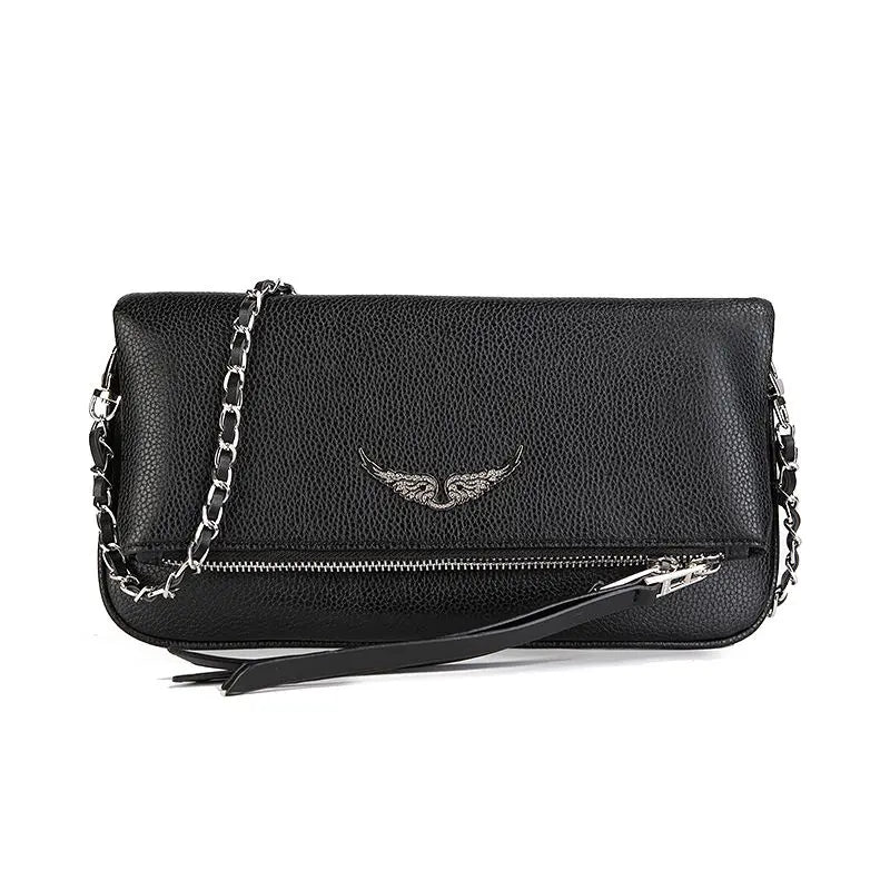 French-style exquisite one-shoulder women's bag, Spanish diamond chain fashion messenger bag, women's wing envelope bag