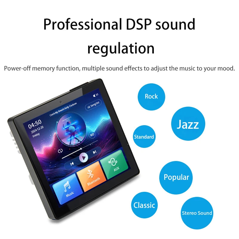 4 Inch Home Theater System 3inch Ceiling Speaker Surround Sound Multi-Room Audio Touch Screen Bluetooth In-Wall Amplifier