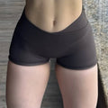 Vision Shorts 4.5'' Crossover Waist Seamless Yoga Shorts Hip Lifting Women Workout Gym Shorts Fitness Scrunch Bum Sports Shorts