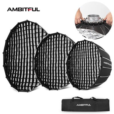 AMBITFUL P70 P90 P120 Bowens Mount Parabolic Deep Softbox | SAMAG