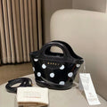 Elegant Mini Tote Bag with Leather Edges & Unique Cutout Handle