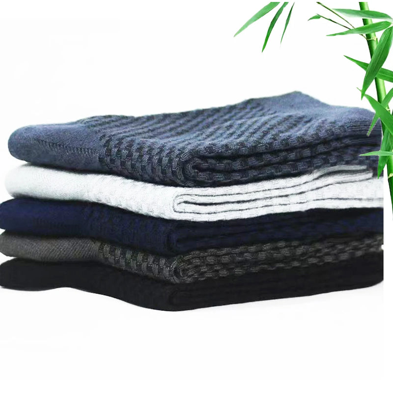 5 Pairs Bamboo Fiber Men's Socks Classic Business Crew | SAMAG