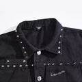 Vests Men Denim Jacket Rivet Spliced Coat Turn Down Collar Slim Fit Vest Sleeveless Coats Streetwear Pocket Button High Street