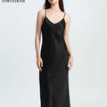 FIMTAIRAH   Sexy Comfortable  00% Mulberry Silk Nightdress  Silk home wear black  Silk Long Night Dress   Silk Nightdress Women1