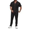 Cross-Border Men's Summer New Solid Color Button-Up | SAMAG