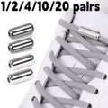 1/2/4 pairs Semicircle No Tie Shoelaces Elastic Sneakers shoelace Metal Lock Lazy Laces for Kid and Adult One size fits all shoe