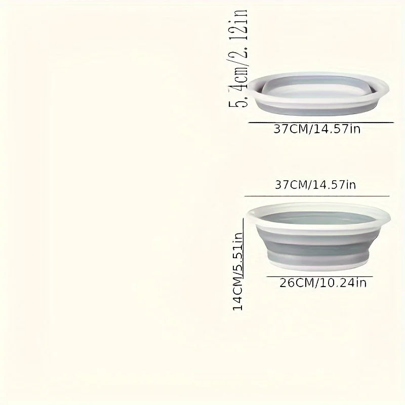 Large Collapsible Basin - Portable, for Home Use - Ideal for Washing Faces, Vegetables, and Laundry, Foot Soaking Tub