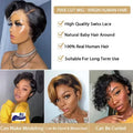 Burmese Hair Side Part Pixie Cut Straight Wigs Short Bob Hair Wig 100% Human Hair 13x4 Lace Front Human Hair Wigs Natural Color