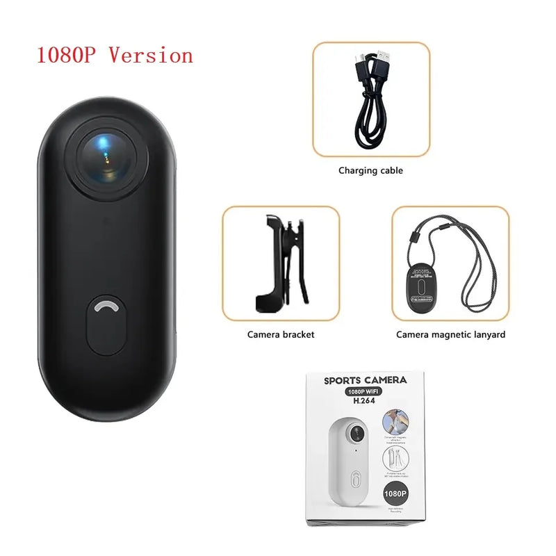 4K Thumb Action Camera, HD Sports Camera, Digital Image Stabilization, Automatic Exposure, 800mAh Battery, Rechargeable Lithium