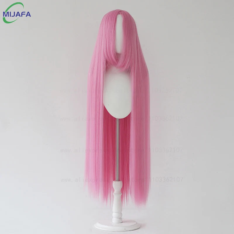 Very High Quality 600g 68 Colors 40 Inch 100cm Long Straight Cosplay Wig With Bangs Heat Resistant Hair Anime Wigs + Wig Cap