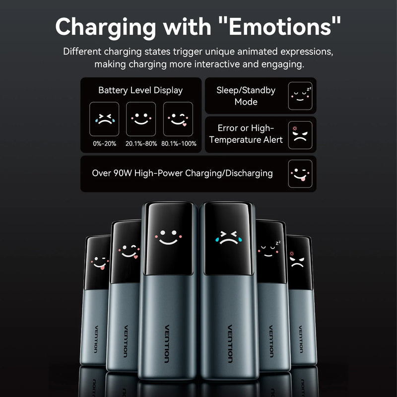 Vention 20000mAh 165w Power Bank PD Fast Charge Portable Powerbank for Laptop MacBook iPhone Xiaomi USB External Battery Charger