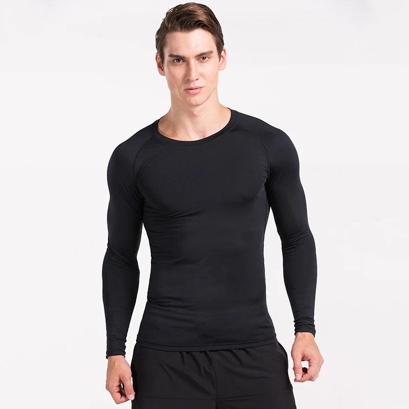 Compression Running Top Men Long Sleeve Shirt For Male Gym Clothing Quick Dry Sportswear Fitness Tee Training Workout Muscle Top