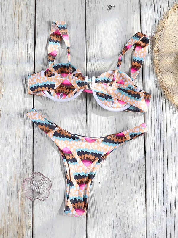 Miyouj Women Swimsuits Print Bathing Suits Push Up Two | SAMAG