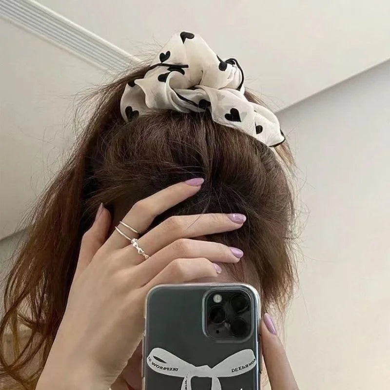 1/3 Pcs Minimalist Sweet Fabric Hair Ties for Women Floral Polka Dot Printed Hair Scrunchies Elastic Accessories Wholesale