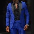 Men's slim-fit Suit 2-piece Wedding Groom Tuxedo Shawl | SAMAG