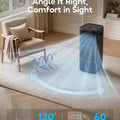 Windowless Portable Air Conditioner, 24.5" Small Evaporative Air Cooler, 3-Speed Settings, 4 Modes, 7H Timer, Remote Control, 4 Ice Packs
