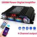 HiFi Sound Amplifier 4 Channel Digital Audio Bluetooth Amplifier Power Karaoke Player FM Radio Support Remote Control