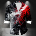New Men's Long Sleeve Shirt Wave Button Casual Street | SAMAG