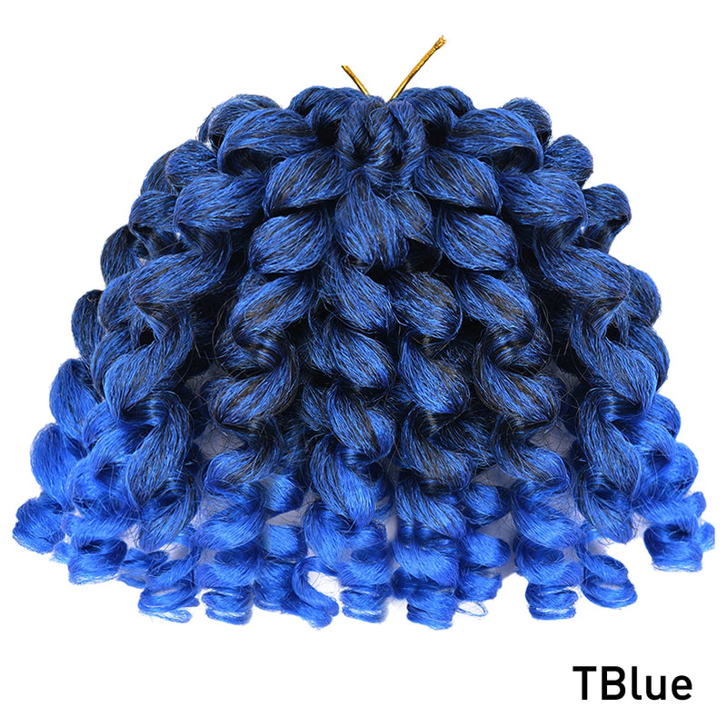 Ombre Braiding Hair Jumpy Wand Curl Crochet Braids Synthetic Crochet Hair Extension for Black Women Jamaican Bounce Curly Hair