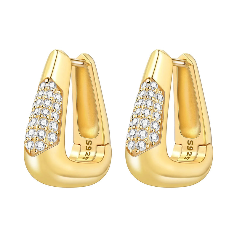 Orstarry S925 Sterling Silver 18k Gold Modern Square Earrings Hoop Earrings For Women Jewelry Original Trendy Anniversary Gifts