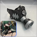 Guita Cyberpunk Gas Mask Green Blonde Highlight Bob Wig Choker Necklace Cosplay Props GACHIAKUTA 3D Printed Halloween Comic Con
