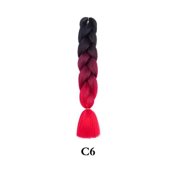 Tereshar 1Pcs 24inch 100g Synthetic Braiding Hair Extensions Jumbo Braiding Hair Twist Crochet Braids Hair for Women