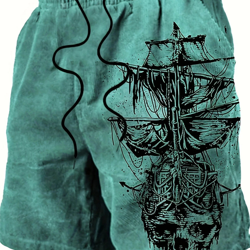 Men's shorts swimming trunks quick-drying pirate skull | SAMAG