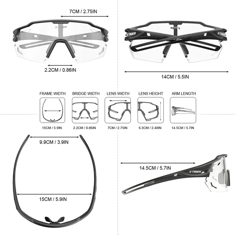 X-TIGER Sport Color-Changing Lenses Photochromic | SAMAG