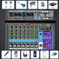 TEYUN A8 A6 A4 6/8 Channel Audio Mixer Professional Portable Mixer Sound Table Board Digital MP3 Computer Input 48v Power Number