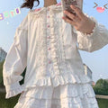 Japanese Lolita Style Lace Ruffles Blouses Summer Women - View 22 | SAMAG