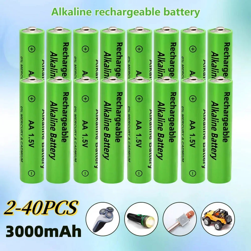 2-40PCS AA Battery 3000mAh Rechargeable Battery 1.5V AA Battery for Clocks Mice Computers Toys So on Toys