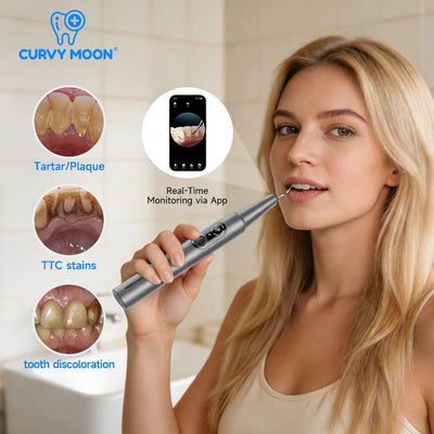 CURVY MOON Visible Ultrasonic Teeth Cleaner Electric | SAMAG