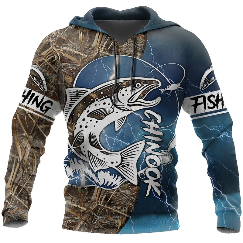 Funny 3D Fish Print Hoodies For Men Outdoor Go Fishing Sweatshirts Autumn and Winter Casual Pullover Fashion - View 5 | SAMAG