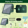 Solar Irrigation System with 300 Watering Programmes, DIY Watering System Kit with 10M Hose 10*Drip Tips&1*anti-siphon etc, Suitable for Indoor Outdoor, Potted Plants/Vegetables/Fruit Trees