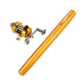 Fishing Rod Reel Combo Kit Set Mini Telescopic Portable Pocket Pen Fishing Rod Pole + Reel Aluminum Alloy Fishing Accessories