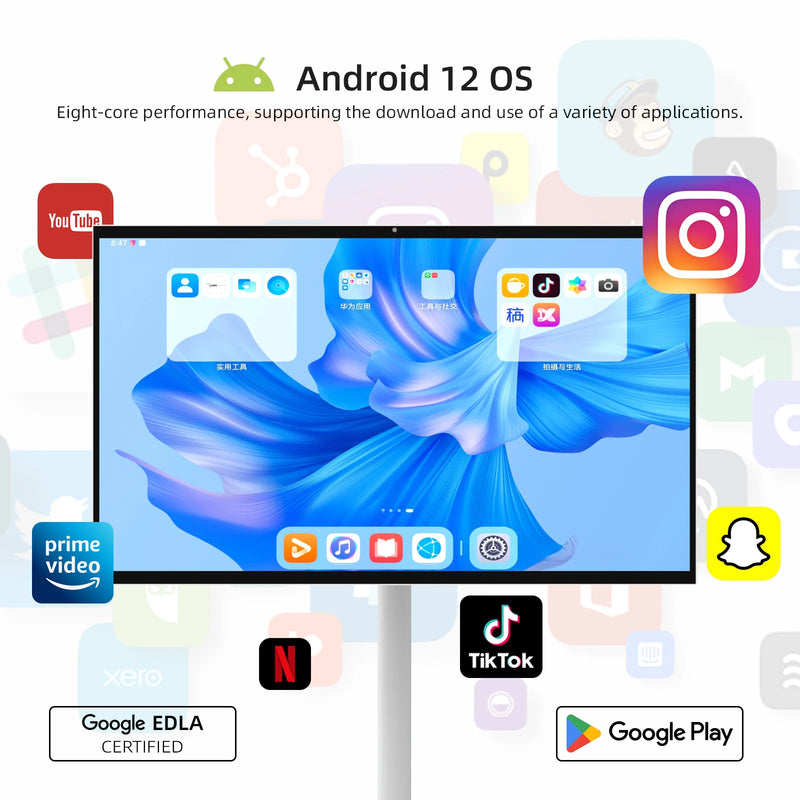 32 Inch Portable All-in-one Android Lcd Touch Screen Display Wireless Mobile Wifi Battery Build Smart Tv