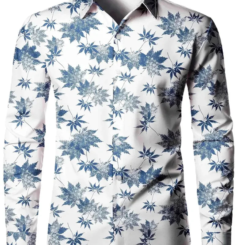 Men's Long Sleeves Shirt Tops Polka Dot Lapel Clothing | SAMAG