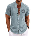 New Men's Linen Short-Sleeved Shirt, with a Fashionable | SAMAG