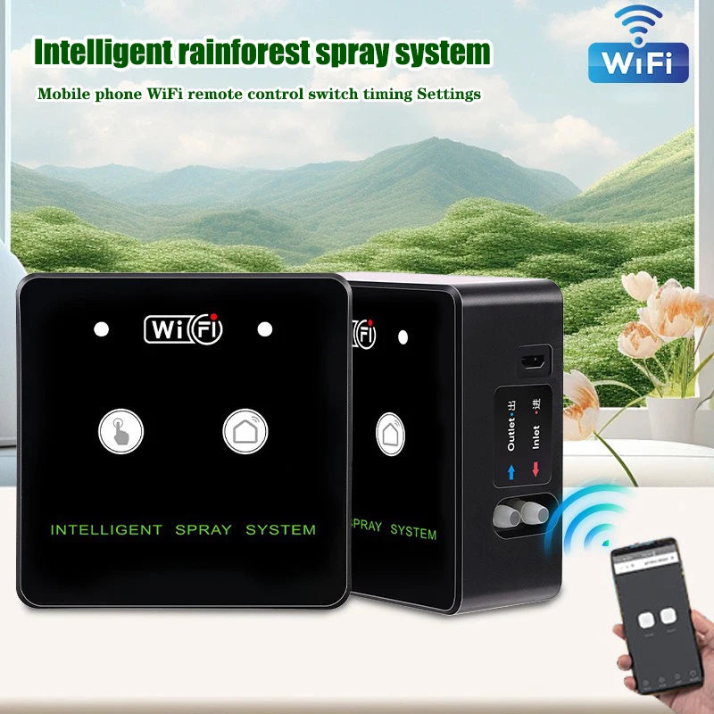 Rainforest Sprayer WiFi Control Automatic Mist Rainforest Timing Spray System Kit Irrigation Timer Reptile Sprayer Humidifier