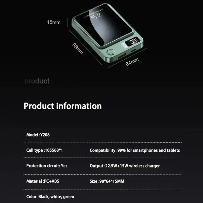 Lenovo 500000mAh CCC Wireless Power Bank Portable Magnetic Fast Charger For Magsafe Auxiliary Battery For Xiaomi iphone