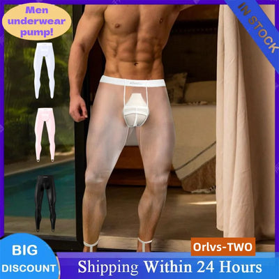 Men Ice Silk Leggings Underwear Ultra Thin Sexy | SAMAG