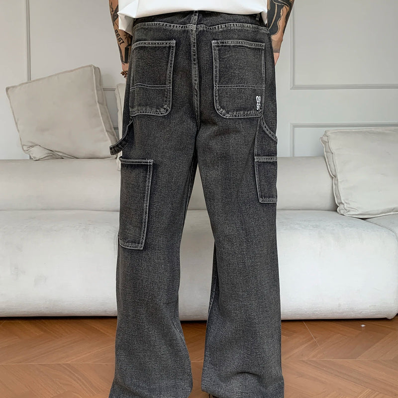 Liys Retro Black Fashion Work Jeans Men Casual | SAMAG
