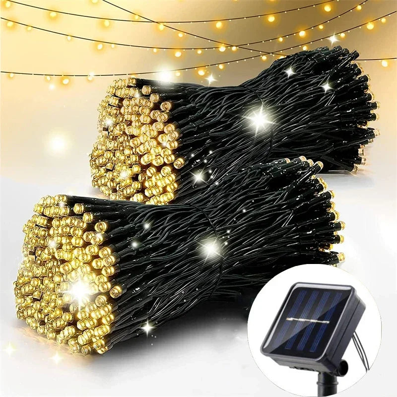 LED Solar Lights Outdoor Waterproof Fairy Garland Lights Christmas Party Halloween Decorations Solar Lights Garden Decoration